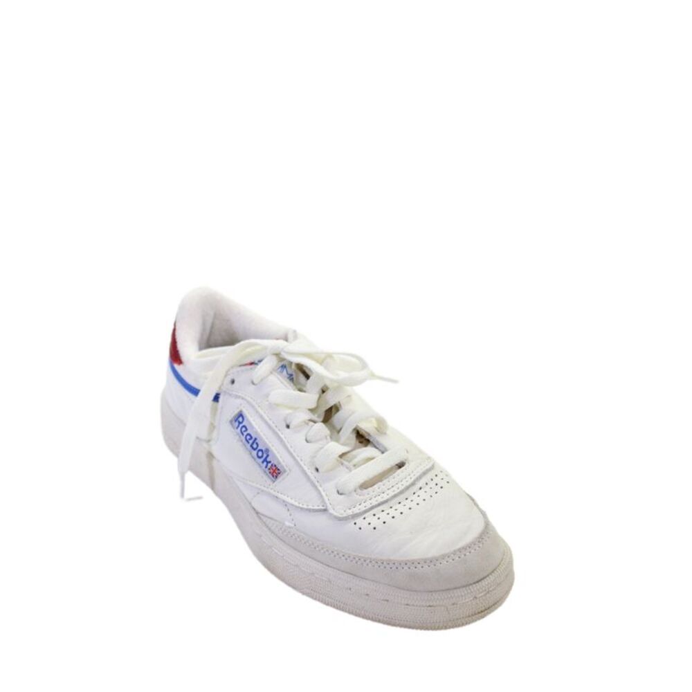Reebok Womens Leather Low Top Club C 85 Vintage Sneakers White Red Size 6.5